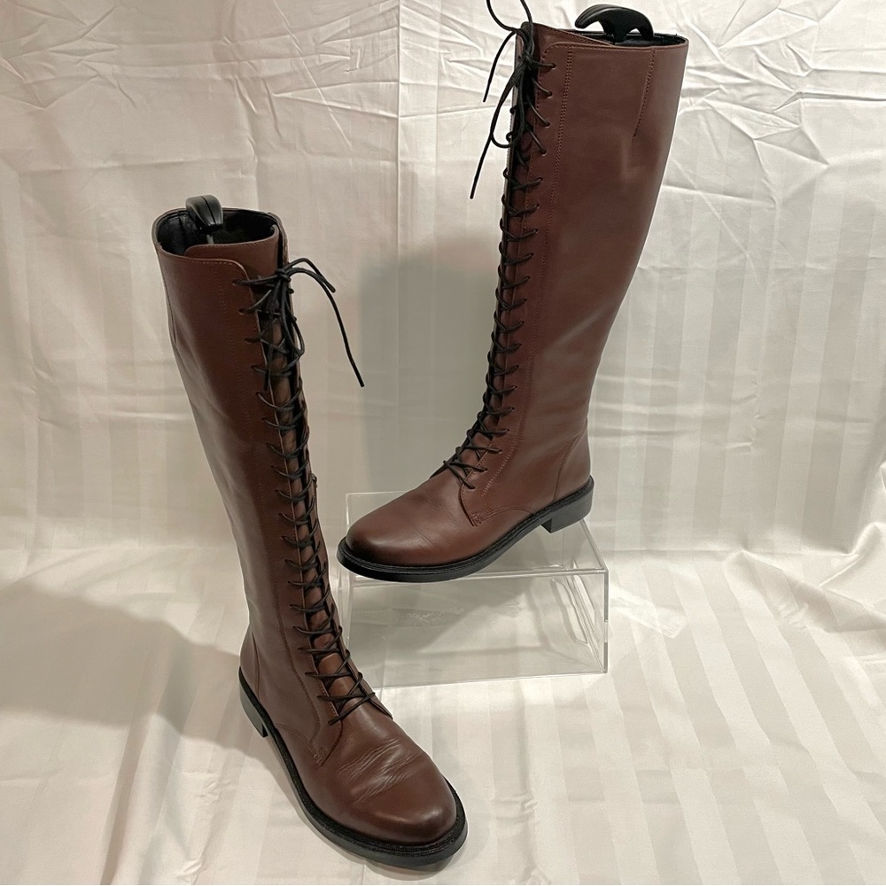 Sam Edelman Nance Lace Up Tall Boots | Women's 9 | Knee-High | Leather